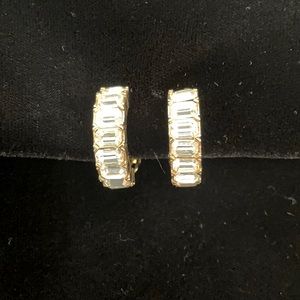 Dangle Crystal Earrings w/ Gold Accent